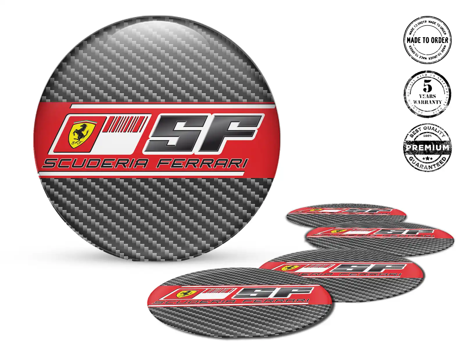 Ferrari Pegatina Bombada Estilo Logos de Aro de Lujo